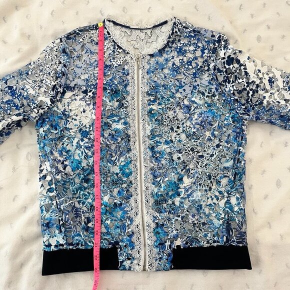 T Tahari Floral Lace Eyelet Jacket & Skirt Coord Set - RARE Wearable Art, S/M - Picture 13 of 16